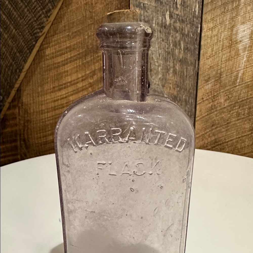 Vintage Antique Purple Medicine Liquor Glass Bottles~Warranted Flask - Picture 10 of 15